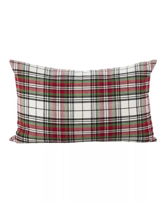 Saro Lifestyle Classic Tartan Plaid Pattern Cotton Throw Pillow， 12