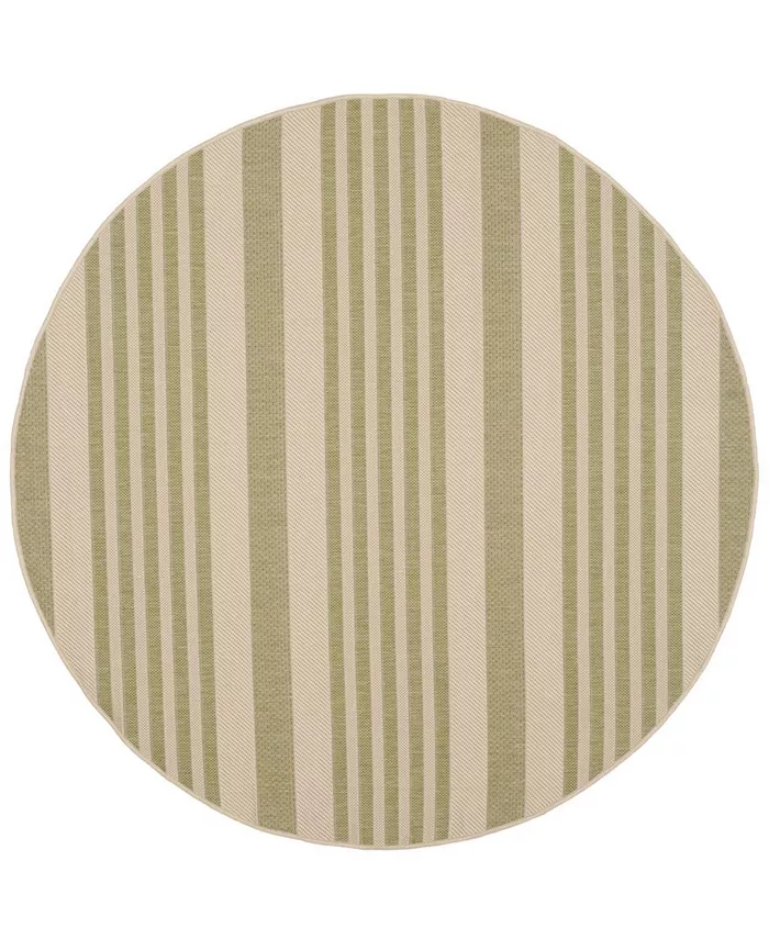 Safavieh Courtyard Beige and Sweet Pea 5' x 5' Sisal Weave Round Outdoor Area Rug - Intensery