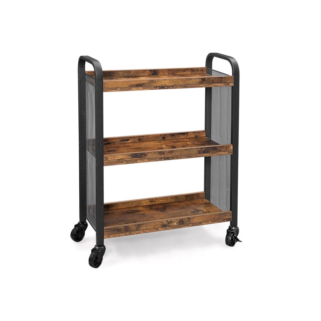VASAGLE Slim Kitchen Cart for Narrow SpacesRustic Brown + Black - Intensery