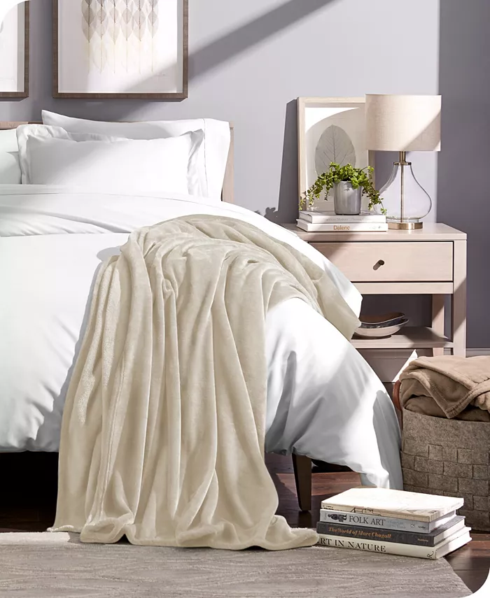 Bare Home Microplush Fleece Blanket， Throw Travel - Intensery