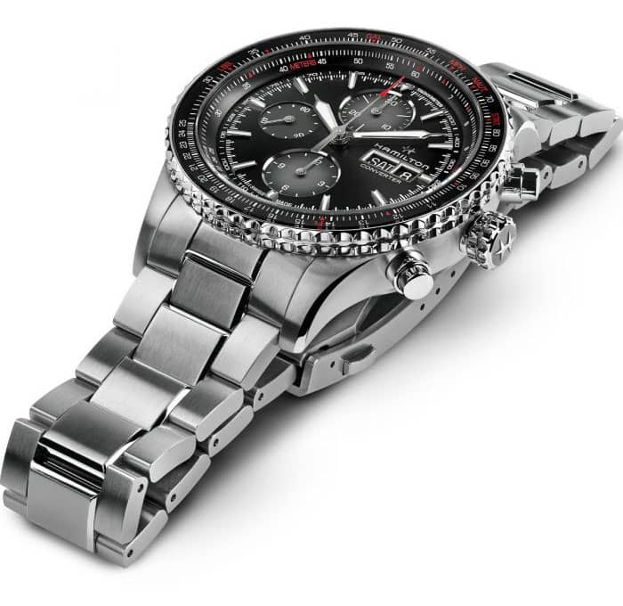 Hamilton Khaki Aviation Converter Auto Chrono Black Dial Stainless Steel Watchļ¼?44mm - Intensery