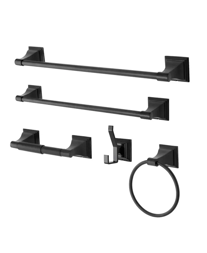 Kingston Brass Monarch 18-Inch and 24-Inch Towel Bar Bathroom Accessory Set in Black - Intensery