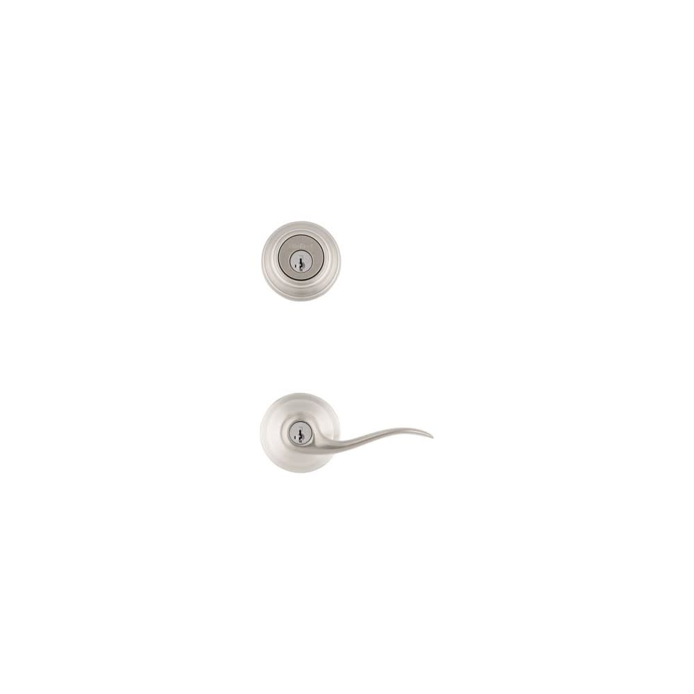 Satin Nickel Tustin Door Lever and Single Cylinder Deadbolt Set - Intensery