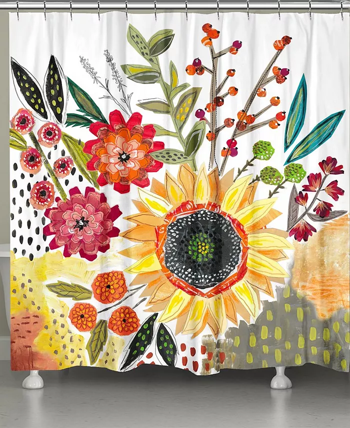 Laural Home Sundaze Blooms Shower Curtain - Intensery