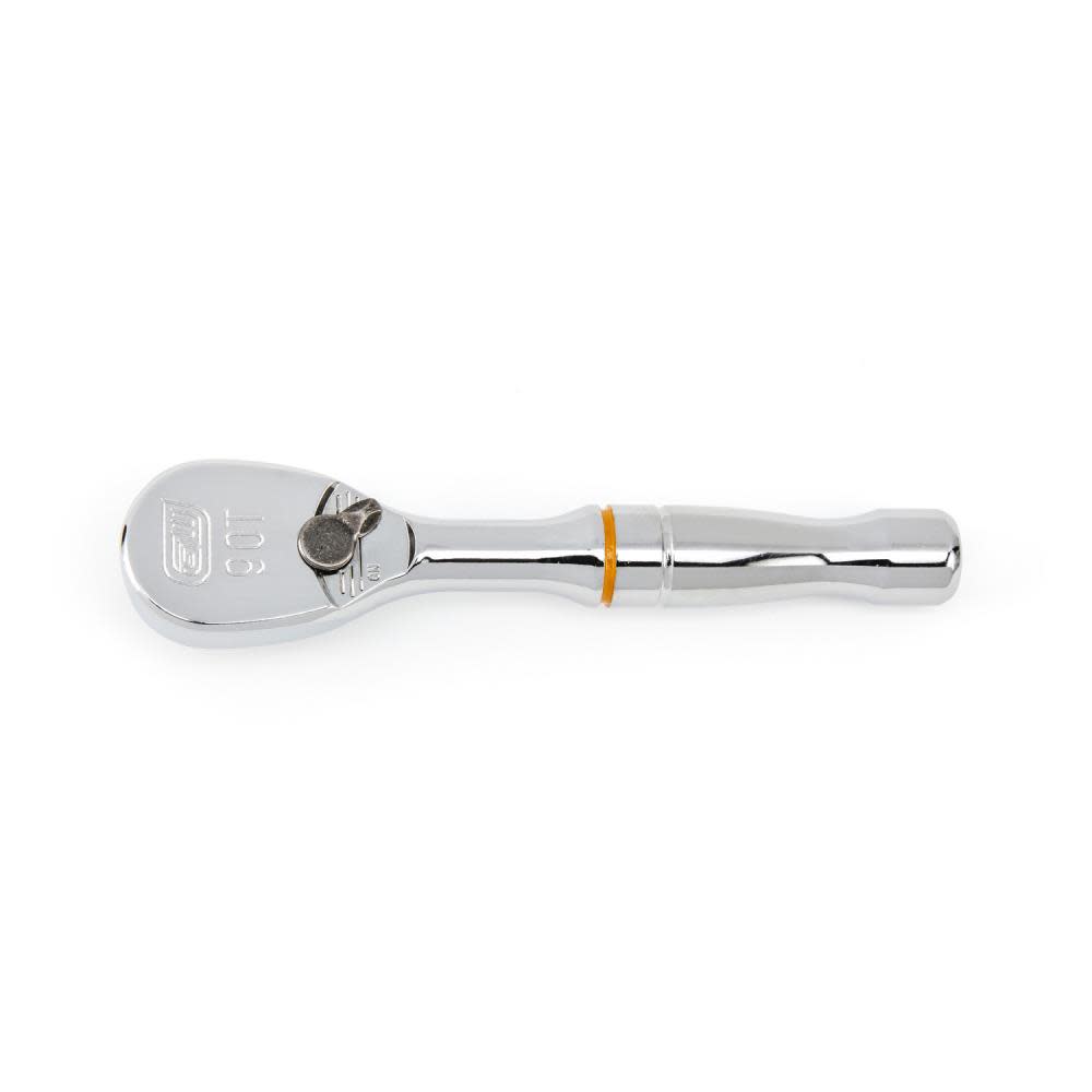 3/8 Drive 90-Tooth Compact Head Stubby Teardrop Ratchet 4-1/2and#8221; - Intensery