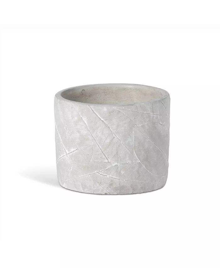 Park Hill Collection Leaf Embossed Cement Pot Large - Intensery
