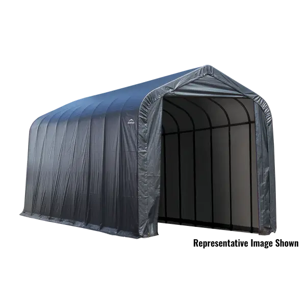 ShelterLogic 16'x36'x16' ShelterCoat Gray Peak Style Garage - Intensery