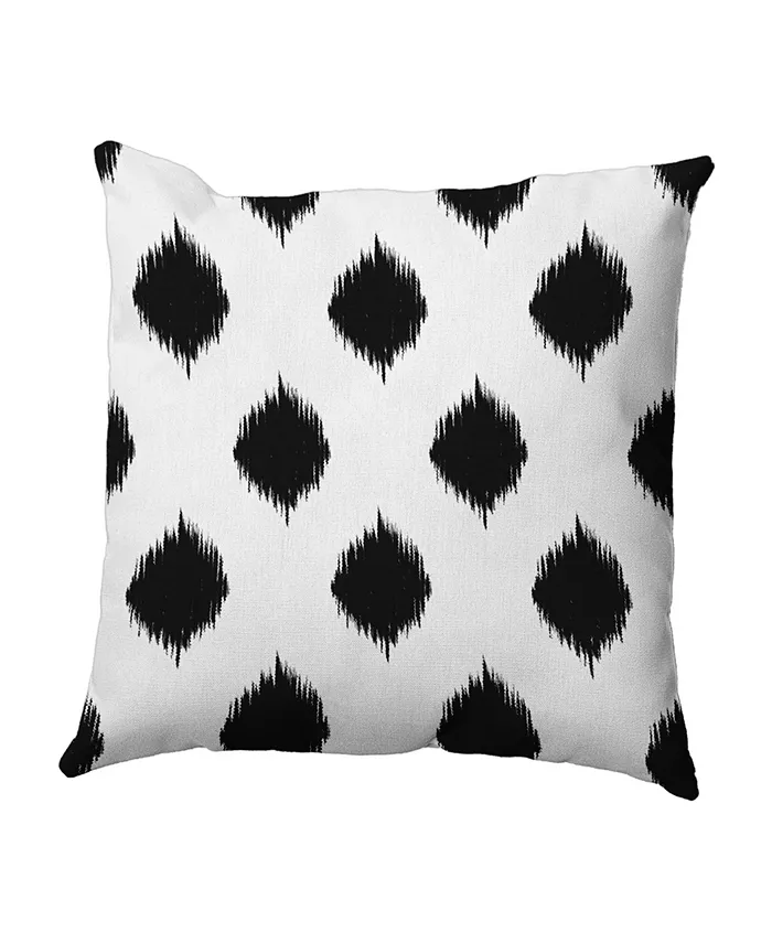 E by Design 16 Inch Black Decorative Geometric Throw Pillow - Intensery