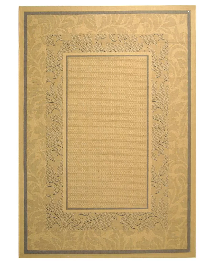 Safavieh Courtyard Natural and Blue 4' x 5'7