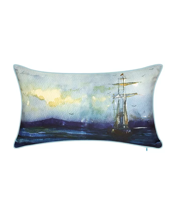 Ediercolor Tall Ship Decorative Pillow， 14 x 28 - Intensery