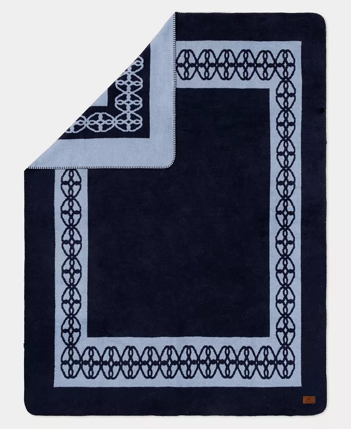 Brooks Brothers Geo Linked Luxury Cotton Throw - Intensery