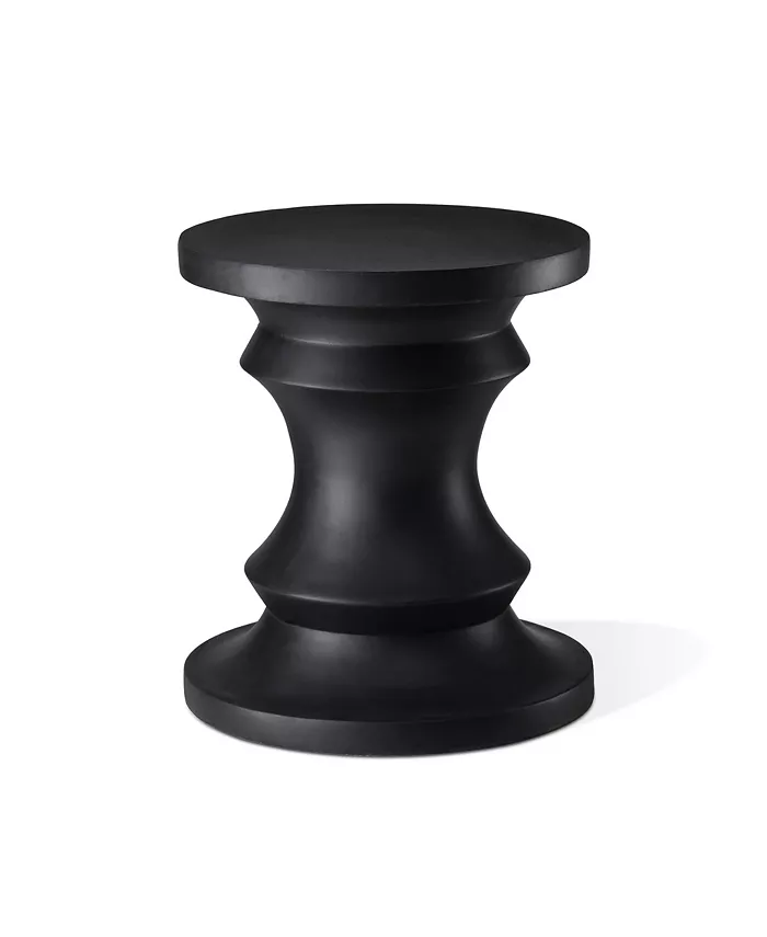 Glitzhome 18.25'' Magnesium Oxide Chess Garden Stool or Planter Stand or Accent Table - Intensery