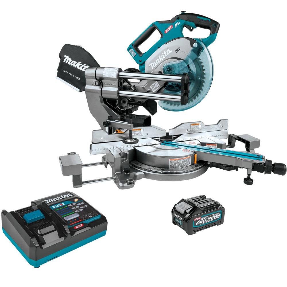 Makita 40V max XGT Dual Bevel Sliding Compound Miter Saw 8 1/2 Brushless Cordless Kit AWS Capable - Intensery