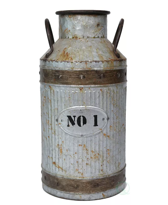 Vintiquewise Galvanized Metal Rustic Milk Can， Large - Intensery