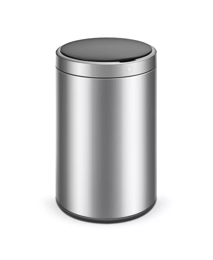 Mega Casa 3.2 Gal. 12 Liter Stainless Steel Round Motion Sensor Trash Can for Bathroom and Office - Intensery