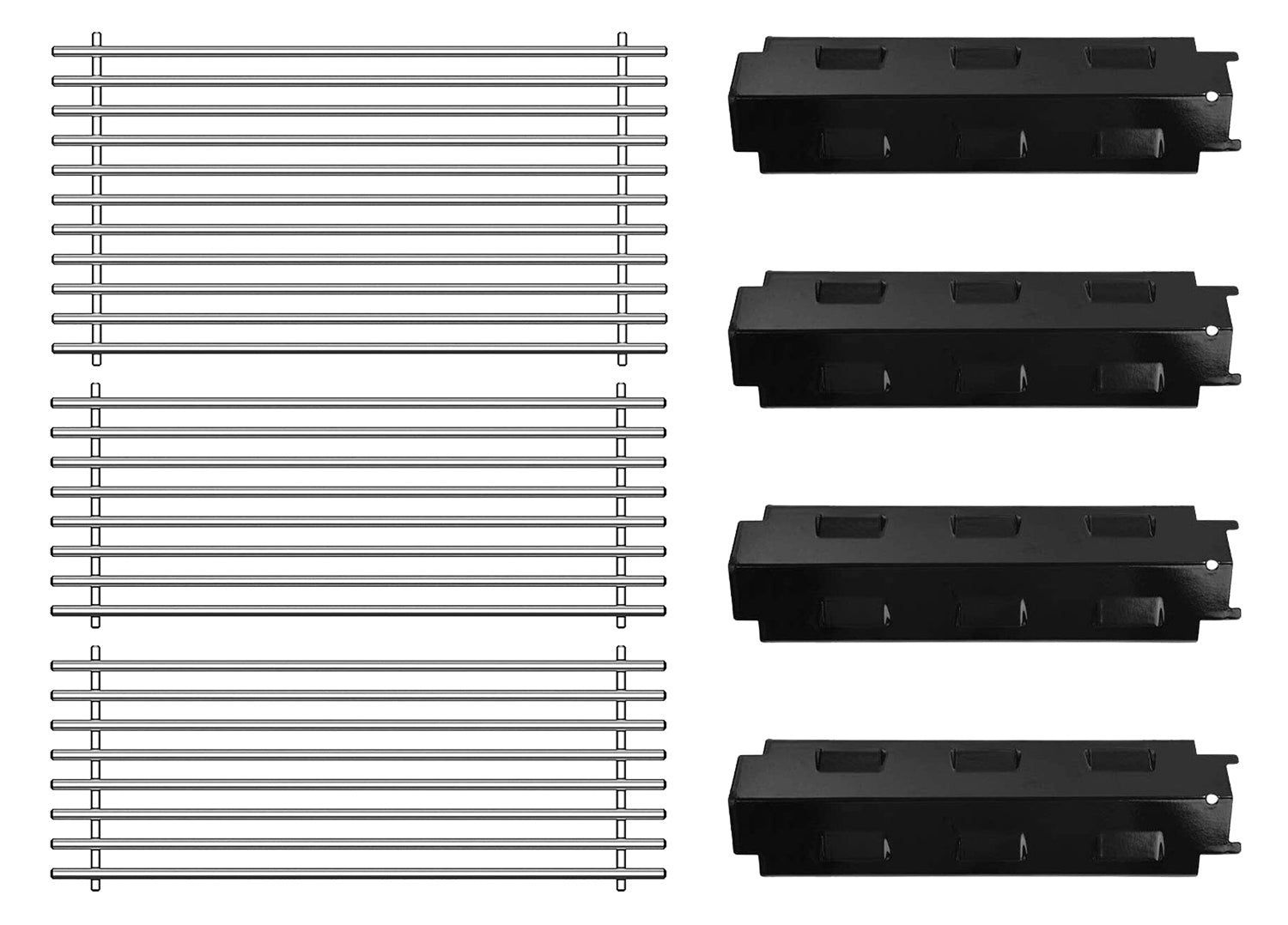 Refurbish Kit for Char-Broil  463350108, 463320707, 463320107 etc Grills, Grates + Heat Plates Set - Intensery