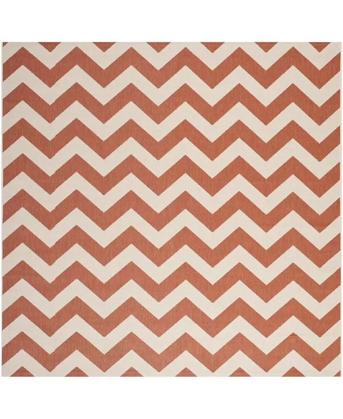 Safavieh Courtyard Terracotta and Beige 4' x 4' Square Outdoor Area Rug - Intensery