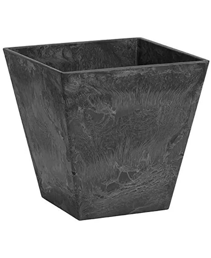 Novelty ArtStone Novelty 35188 Square Ella Planter Flower Pot， Black， 18-Inch - Intensery