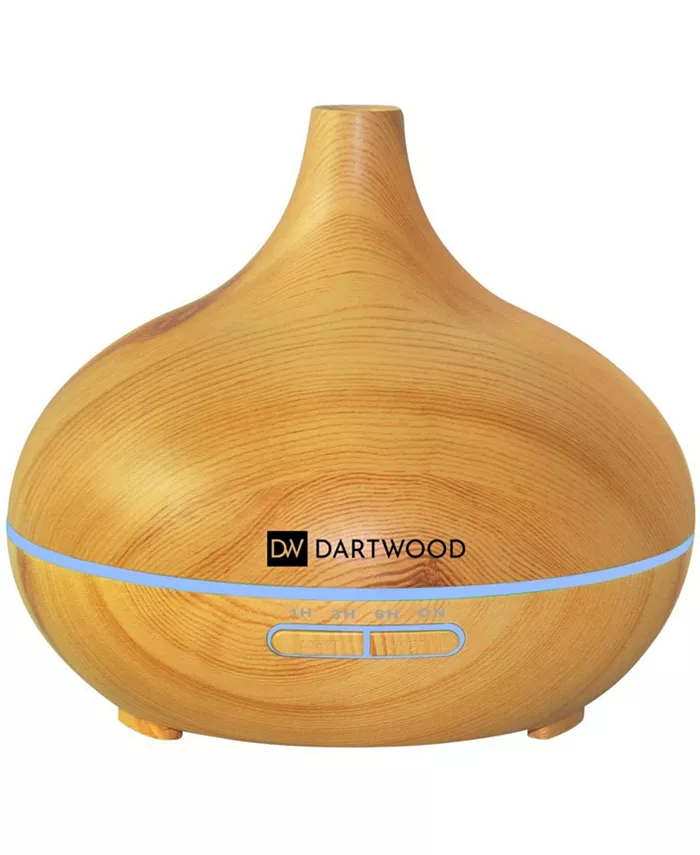 Dartwood Premium Ultrasonic Aroma Diffuser and Humidifier - Essential Oil and Mist Vaporizer with 7 LED Lighting Modes 4 Timers (300ml) - Intensery