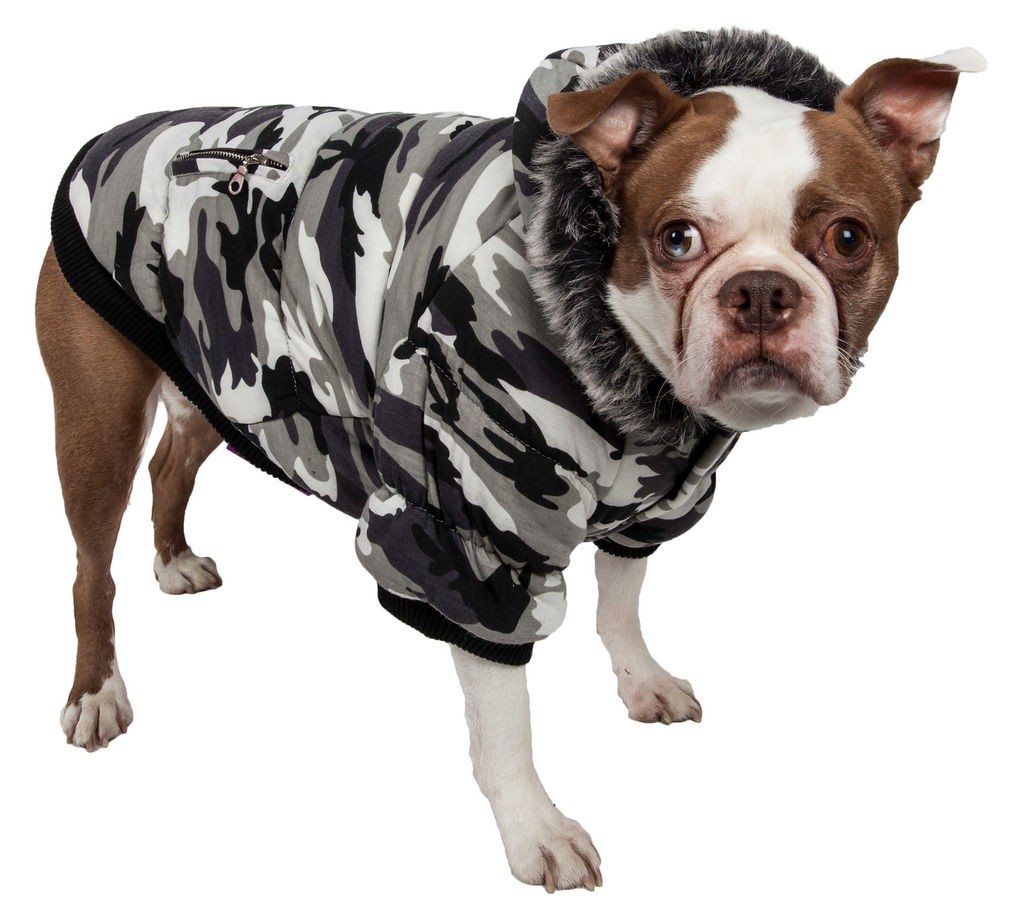 Pet Life Fashion Pet Parka Coat in Snow Camouflage (X-Large) - Pet Life 1DSXL - Intensery