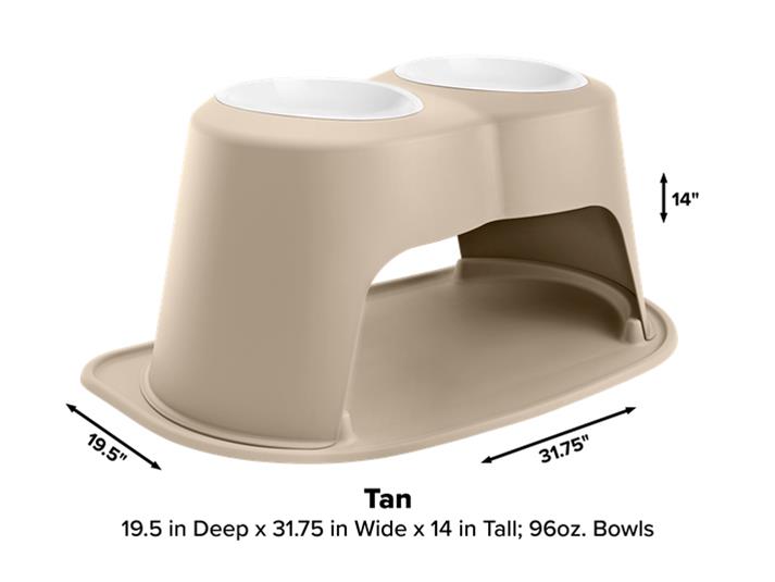 WeatherTech PDHC9614TNTN WeatherTech Double High Pet Feeding System - Intensery