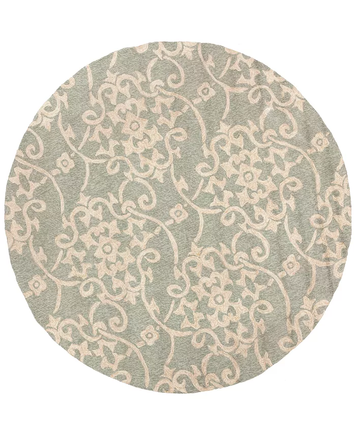 Surya Rain RAI-1103 Sea Foam 8' Round Area Rug， Indoor Outdoor - Intensery
