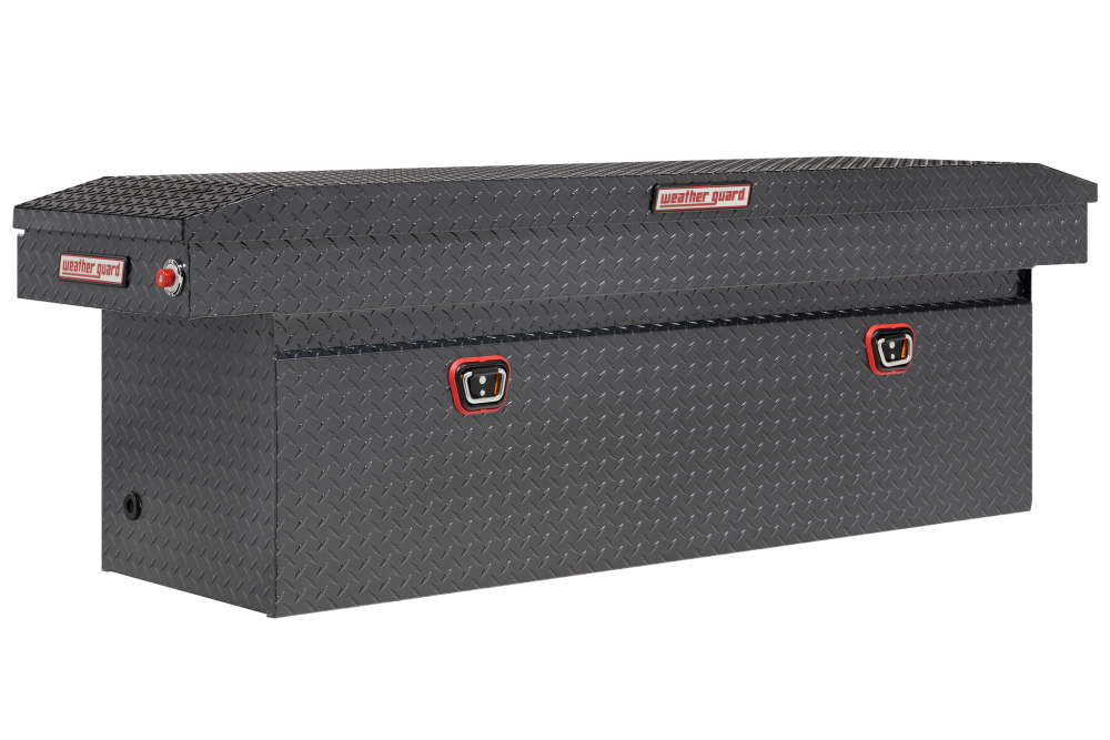 Weather Guard Saddle Truck Tool Box Aluminum Full Deep Gunmetal Gray - Intensery