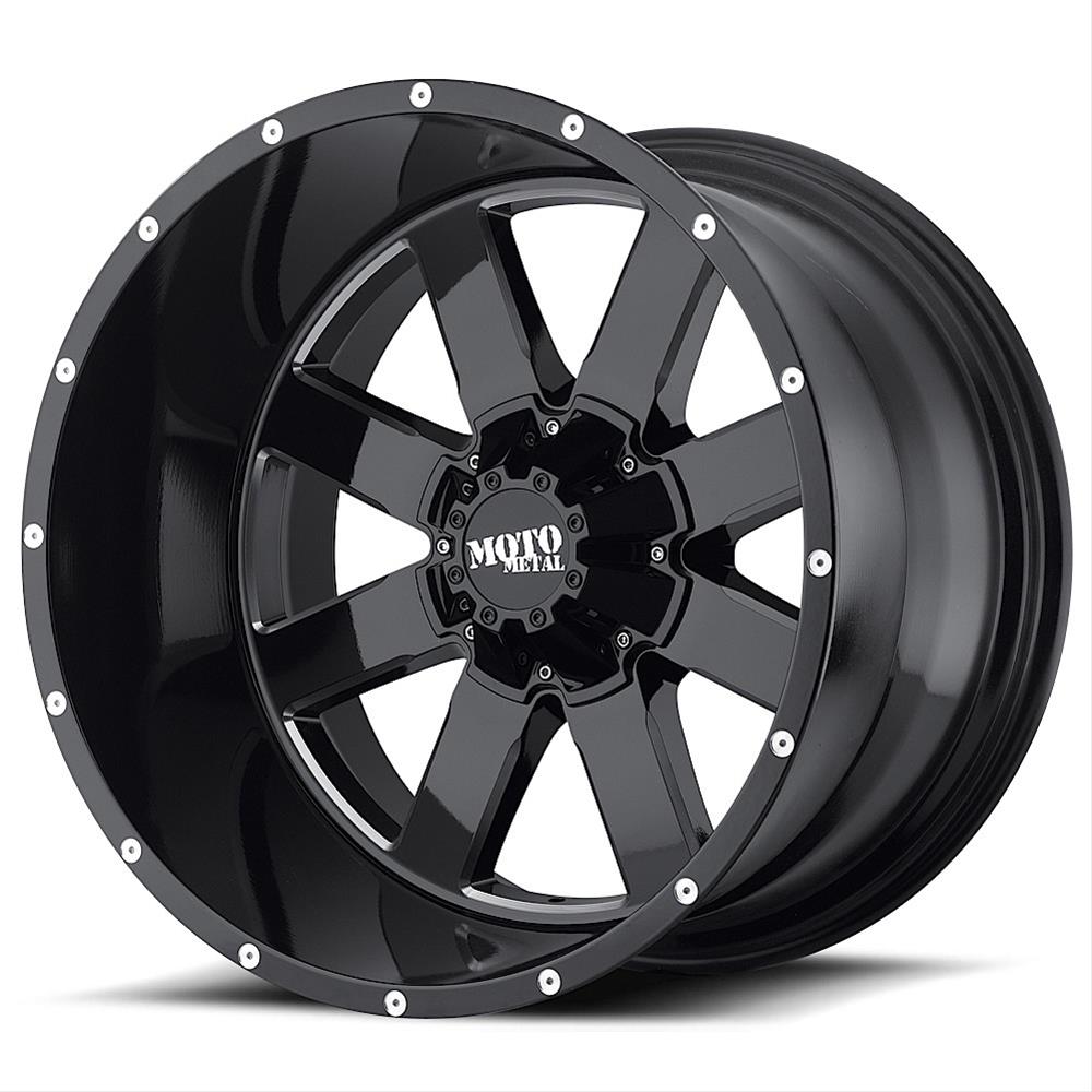 Moto Metal MO96221068324NUS Moto Metal Series MO962 Gloss Black Wheels with Milled Spokes - Intensery