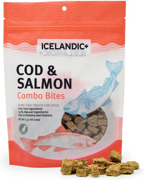 Icelandic+ Grain-Free Cod and Salmon Combo Bites Dog Treats - Intensery