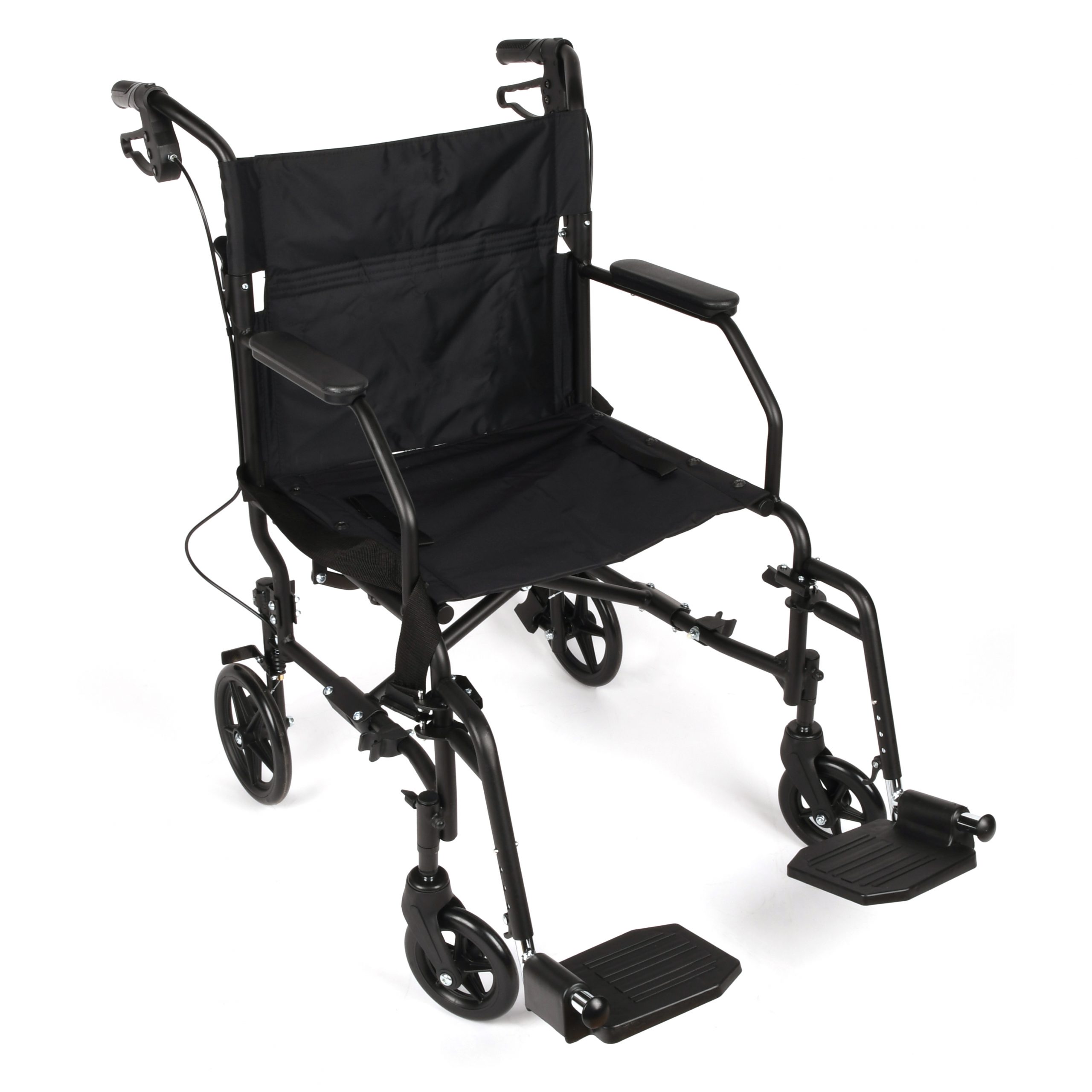 Equate Lightweight Transport Wheelchair, Folding Transport Chair, Swing-Away Footrests, 300 lb Weight Capacity, Black Frame - Intensery