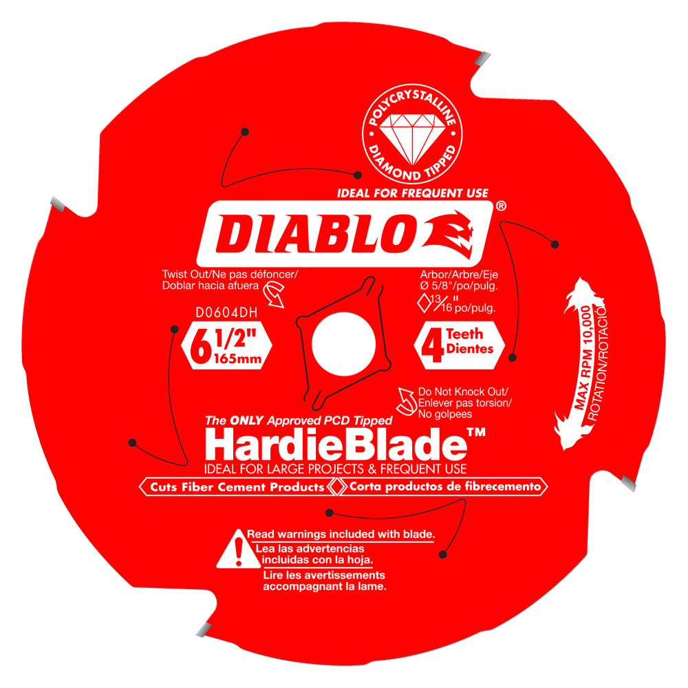 Diablo Tools 6-1/2 x 4 Tooth (pieceD) Fiber Cement HardieBlade - Intensery
