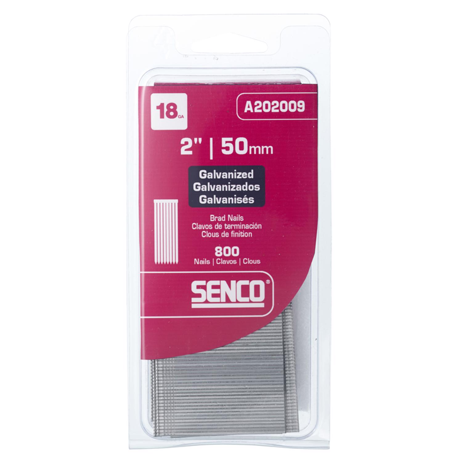 Senco 2 in. 18 Ga. Straight Strip Galvanized Brad Nails 800 pk - Intensery