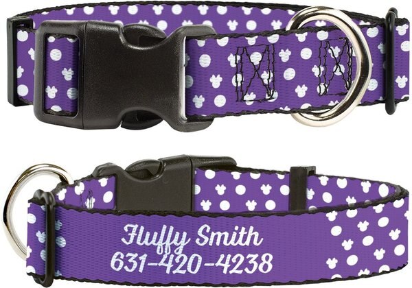Buckle-Down Disney Minnie Mouse Ears Personalized Dog Collar - Intensery