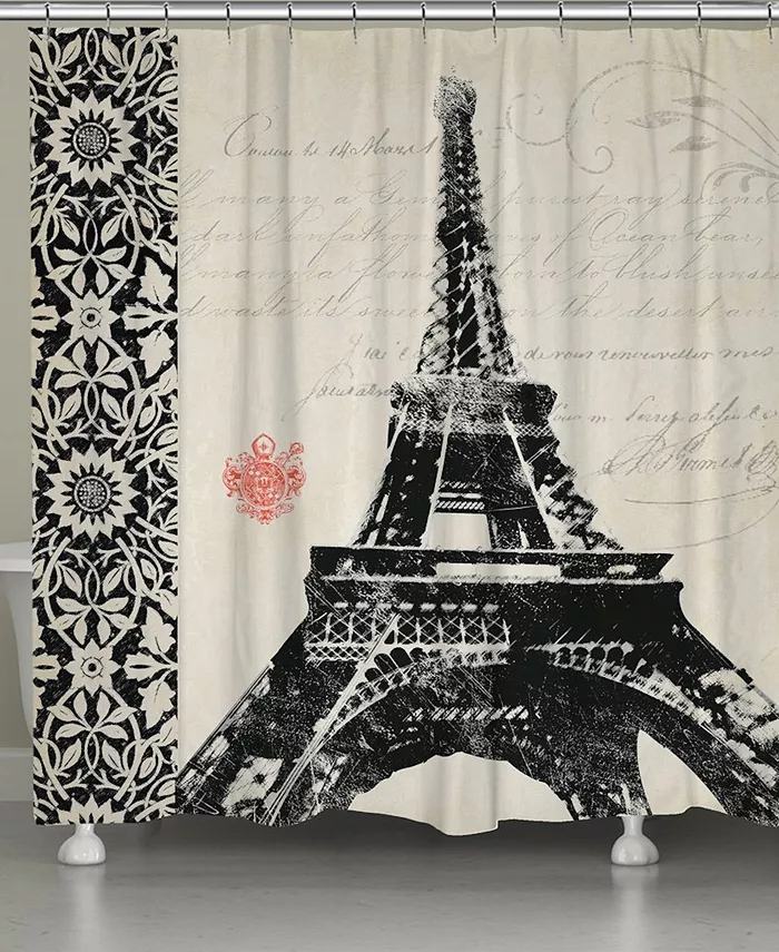 Laural Home Eiffel Tower Border Shower Curtain - Intensery