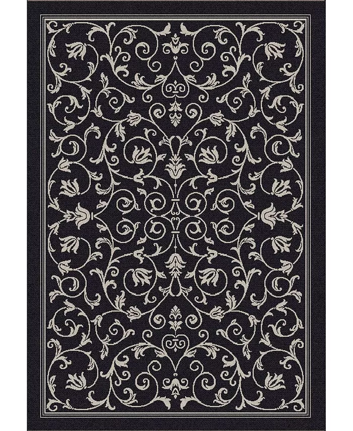 Safavieh Courtyard Black and Sand 9' x 12' Sisal Weave Outdoor Area Rug - Intensery