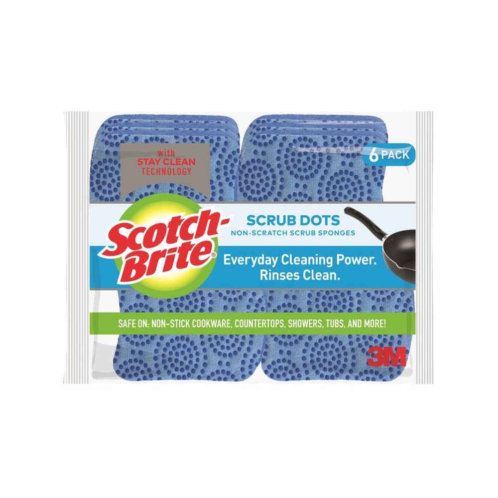 3M Scotch Brite 6 Count Non Scratch Scrub Dots Scrub Sponge - Intensery