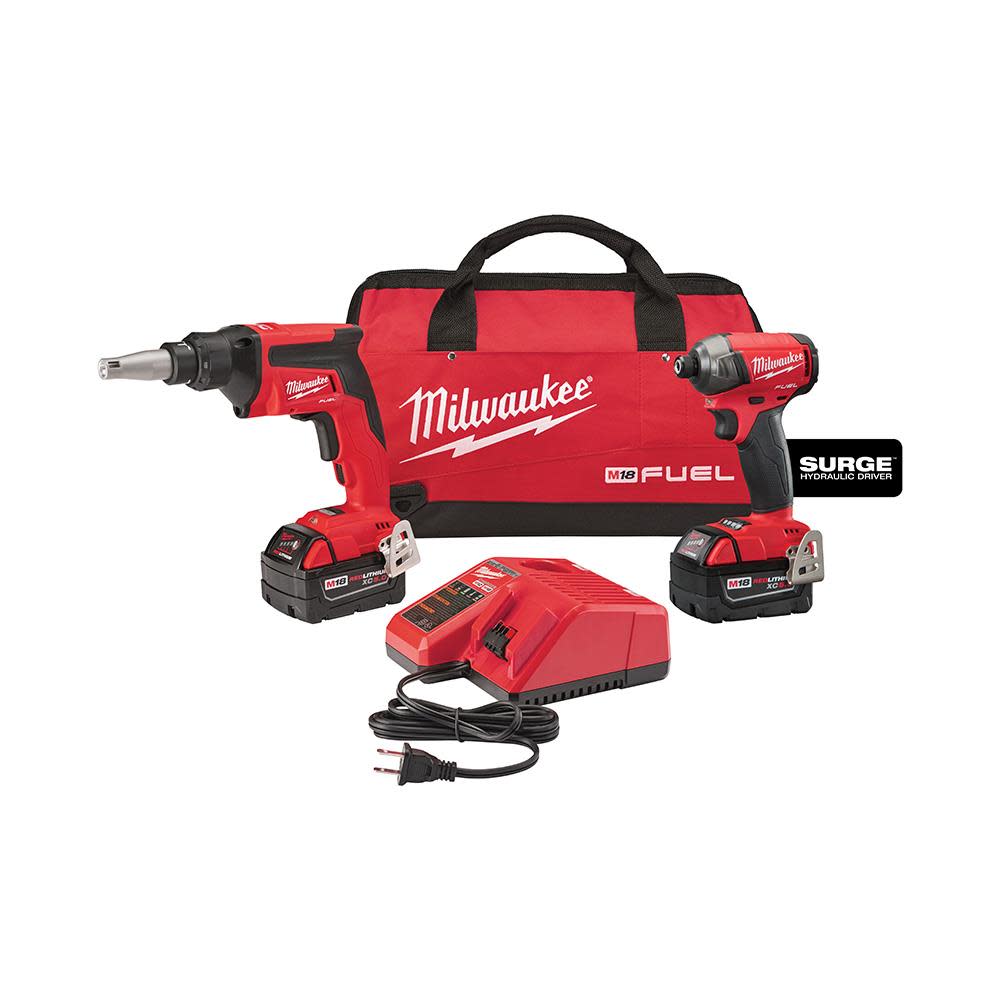 Milwaukee M18 FUEL 2-Tool Combo Kit (FUEL Drywall Gun/SURGE Hydraulic Driver) 2896-22 from Milwaukee - Intensery