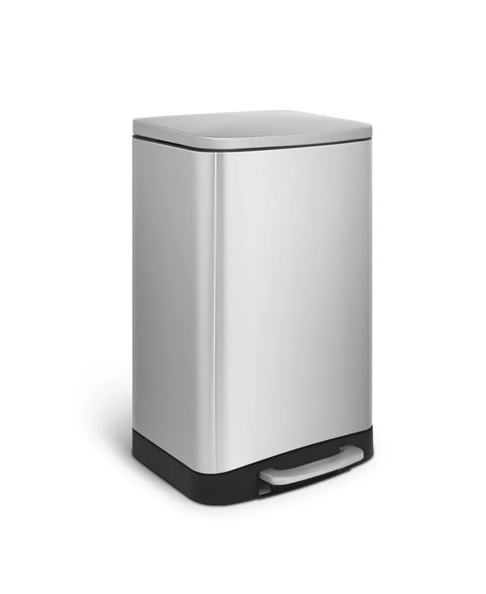 Mega Casa 10.6 Gal. 40 Liter Stainless Steel Rectangular Step-on Trash Can for Kitchen - Intensery