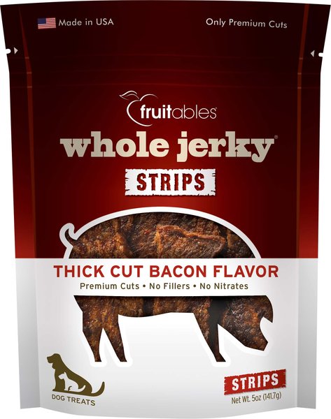 Fruitables Whole Jerky Thick Cut Bacon Dog Treats - Intensery