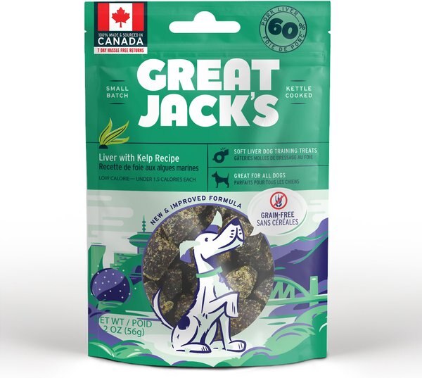 Great Jack's Big Bitz Liver and Kelp Recipe Grain-Free Dog Treats - Intensery