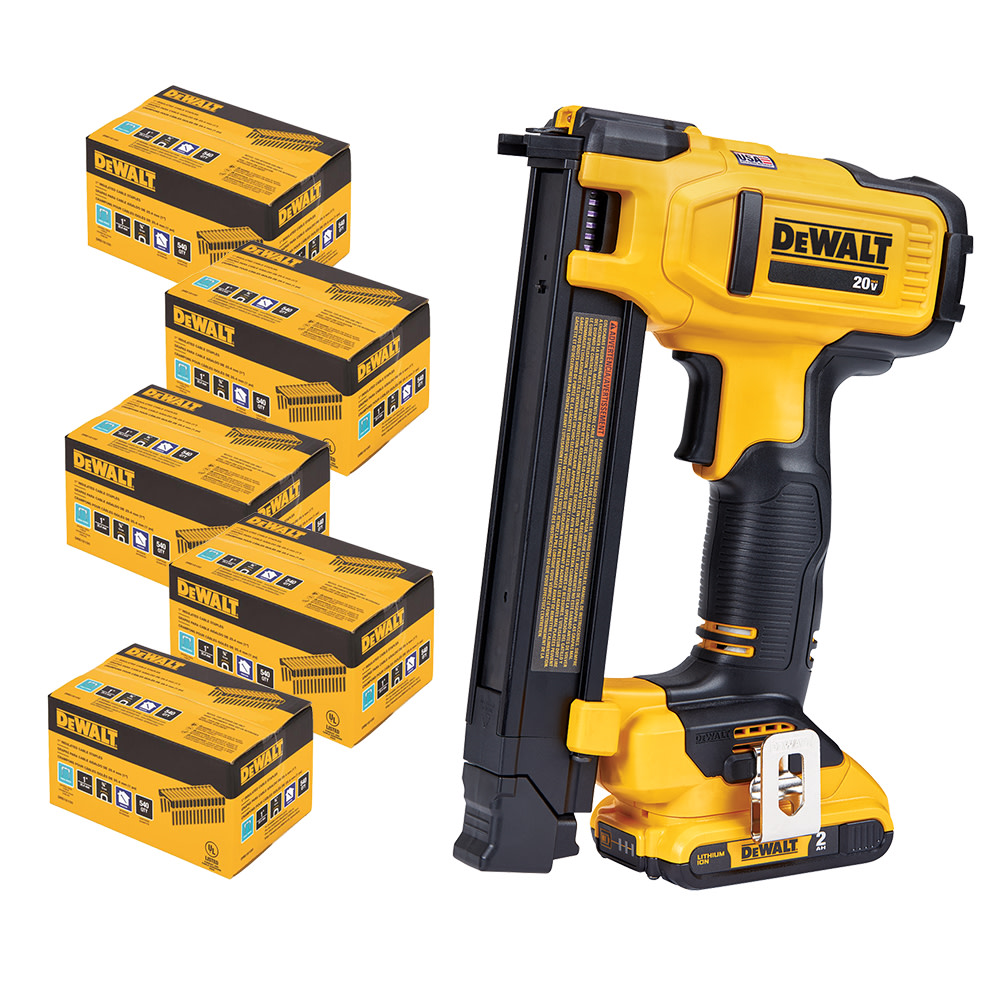 DEWALT 20V MAX Cable Stapler Bundle with 5 Boxes of Staples Kit DCN701D1DRS181005PK from DEWALT - Intensery