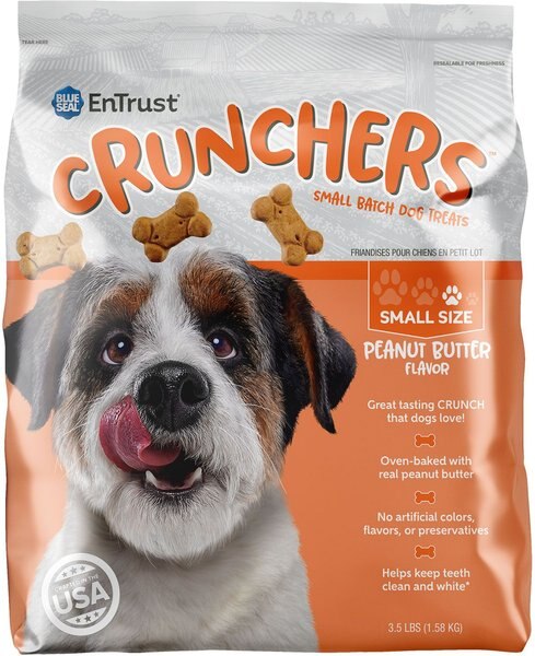 Blue Seal EnTrust Crunchers Peanut Butter Crunchy Dog Treats， Small， 3.5-lb bag - Intensery