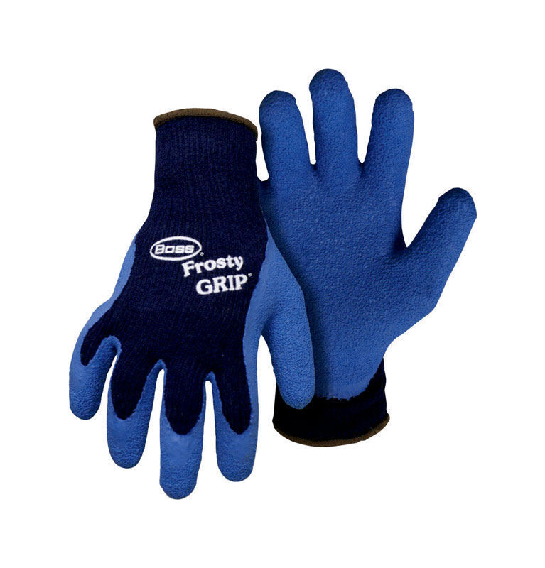 Boss Frosty Grip Men\u0027s Indoor/Outdoor Insulated String Gloves Blue S 1 pair - Intensery