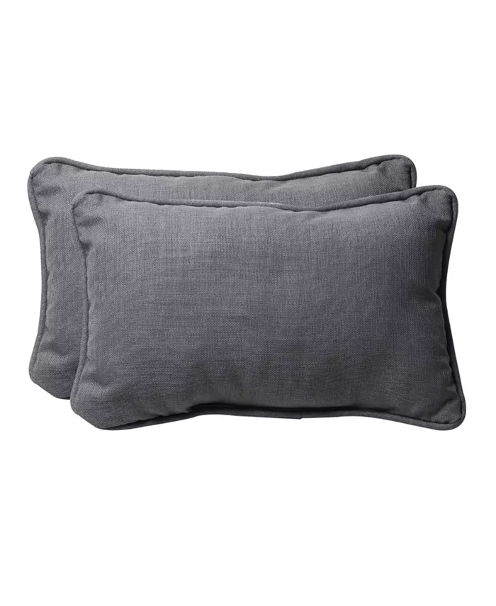 Pillow Perfect Rave Graphite Rectangular Throw Pillow， Set of 2 - Intensery