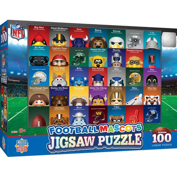 Masterpiece Puzzle 100-Piece NFL Mascots Puzzle - Intensery