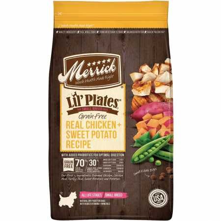 Merrick Lil' Plates  Small Breed Real Chicken  Sweet Potato Recipe Dry Dog Food (12 lb) - Intensery