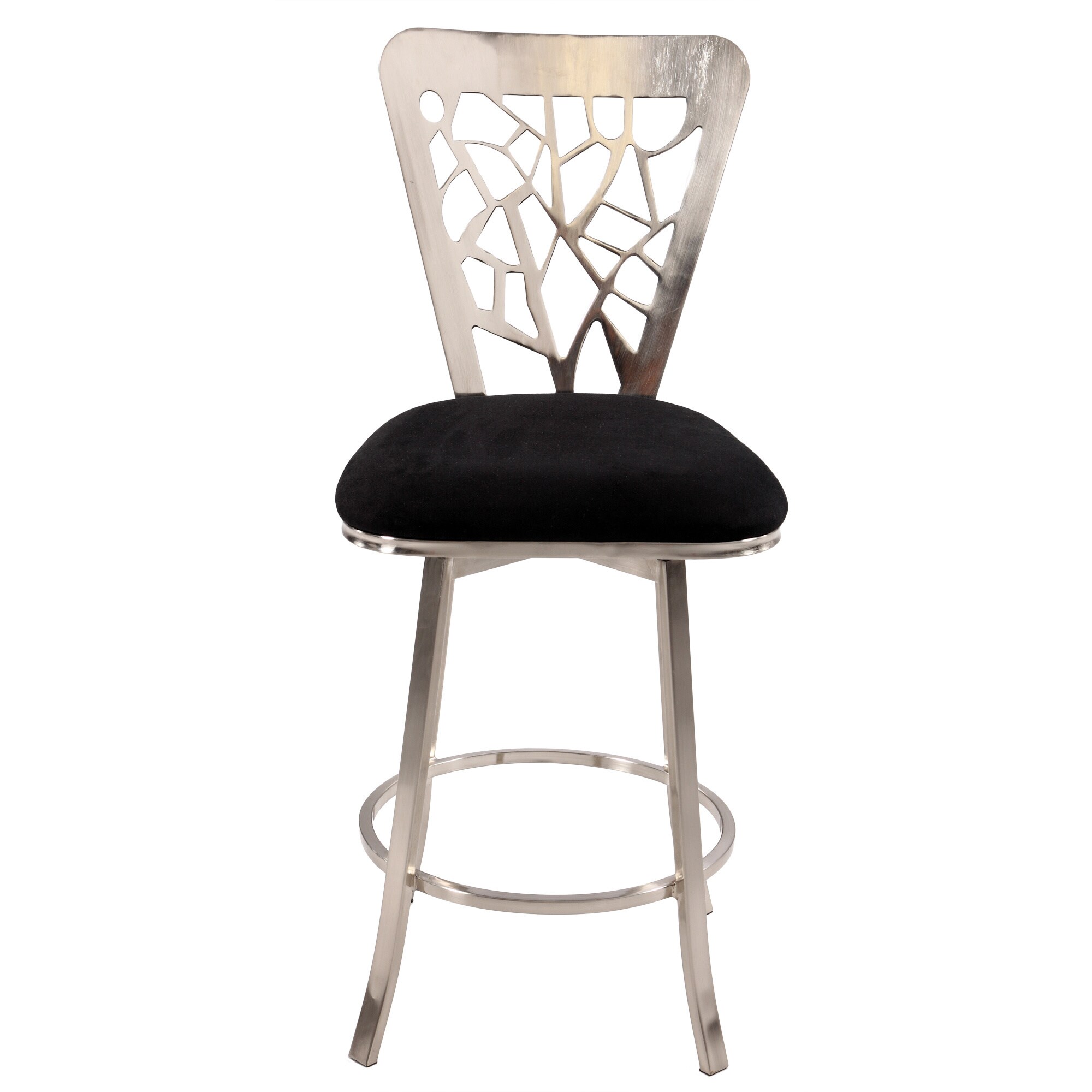 Somette Laser Cut Back 26-inch Memory Swivel Counter Stool - Intensery