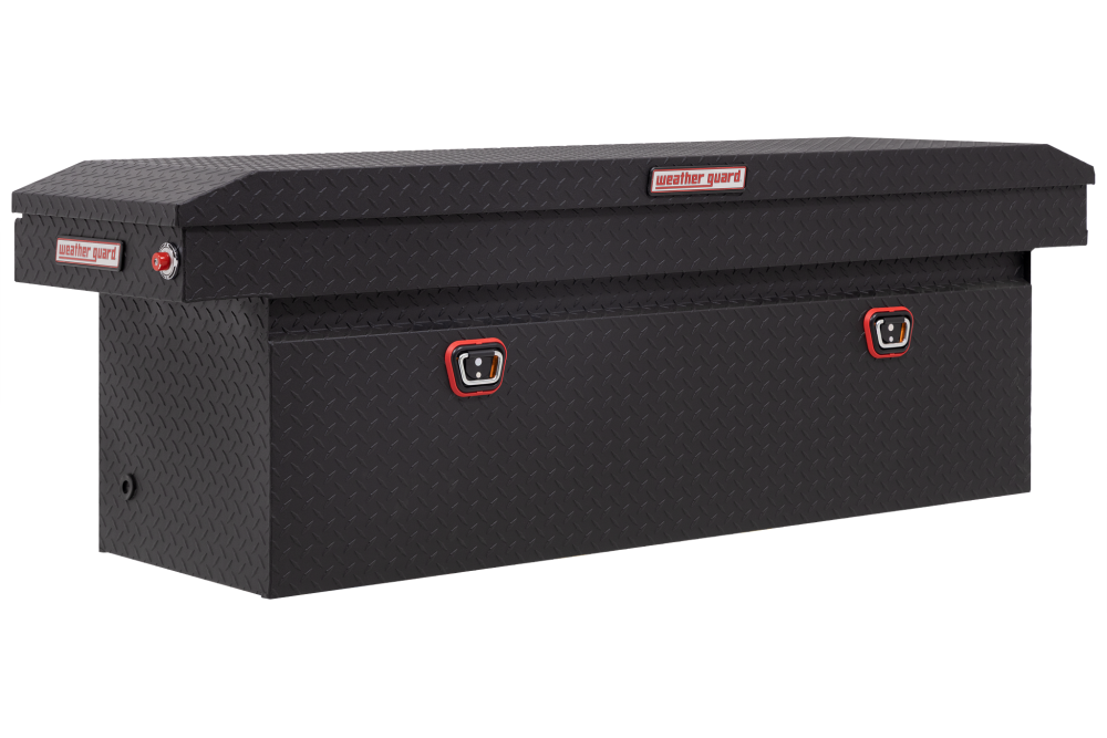 Weather Guard Saddle Truck Tool Box Aluminum Full Deep Textured Matte Black - Intensery