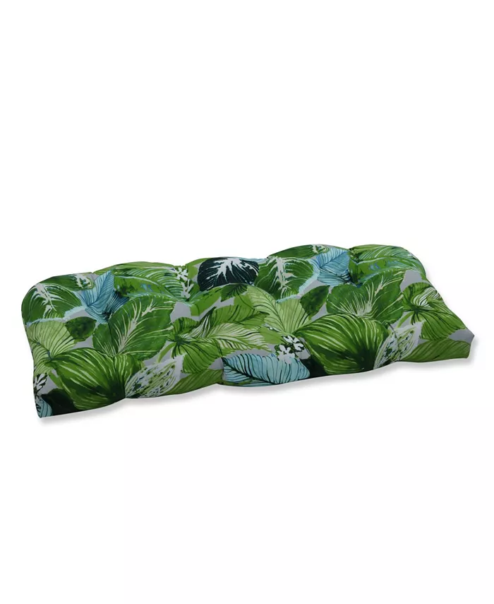 Pillow Perfect Lush Leaf Jungle Wicker Loveseat Cushion - Intensery