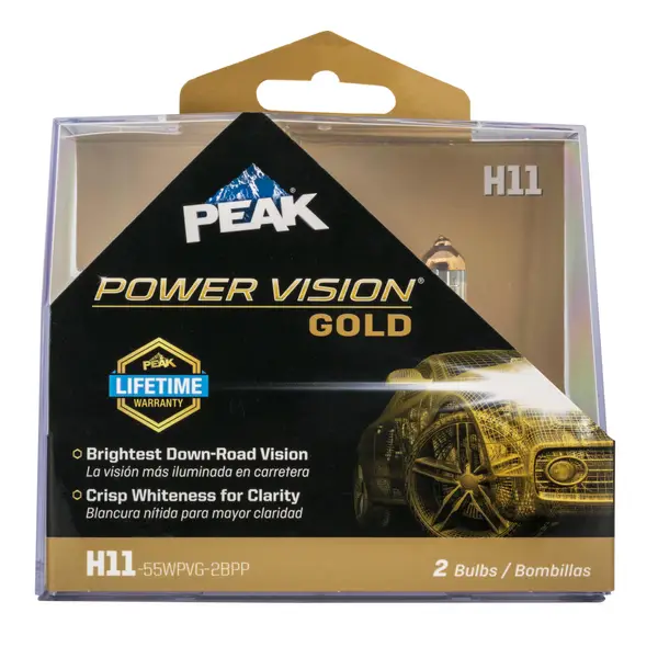 Peak 2-Pack H11 PowerVision Gold Bulbs - Intensery